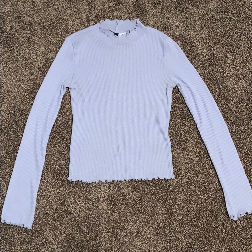 H&M Lilac Purple Ribbed Long Sleeve Turtleneck